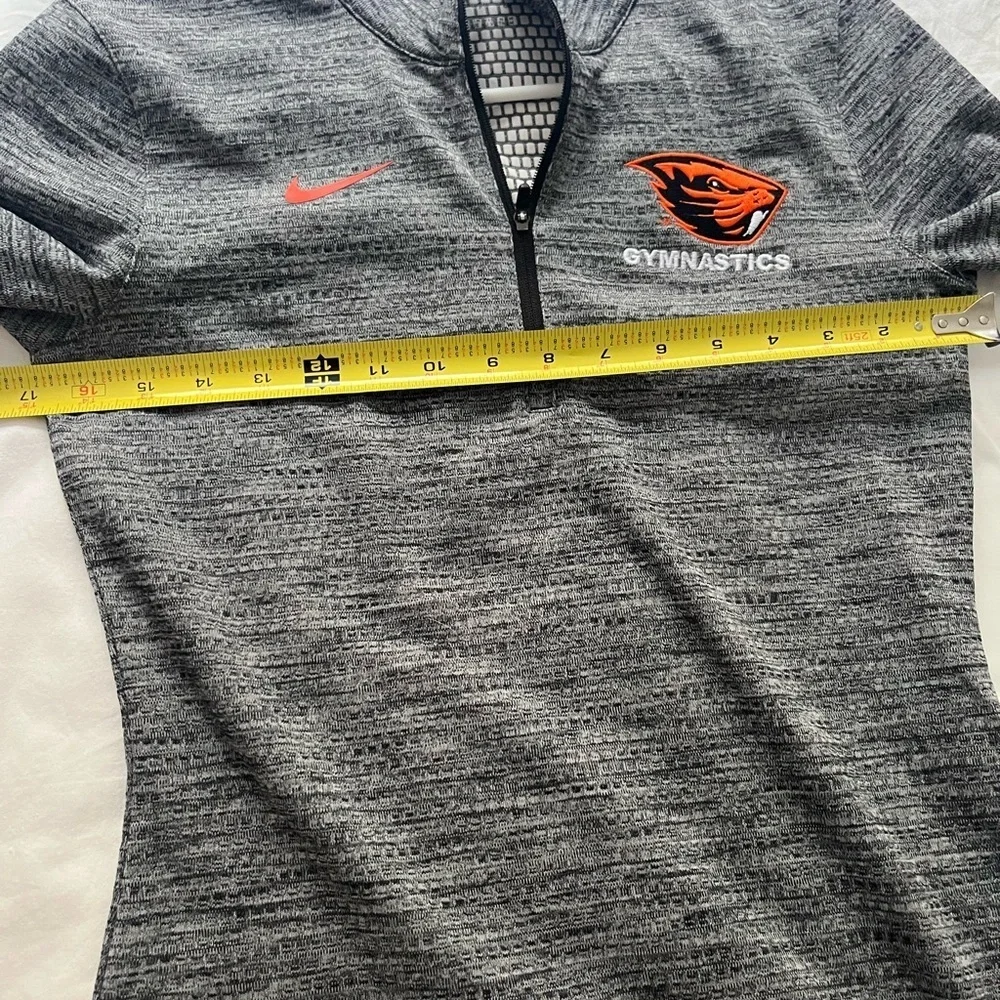 Nike Dri-fit OSU Beavers Gymnastics Quarter Zip Pullover Heather Gray Small